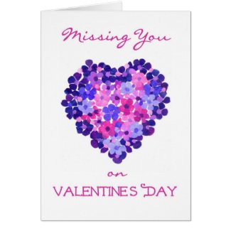 Missing You on Valentine's Day Card - Flower Power