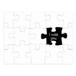 Missing You Puzzle Piece Postcard postcards