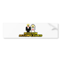"Mission Accomplished" Marriage (8-bit) Bumper Stickers