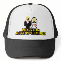 "Mission Accomplished" Marriage (8-bit) Trucker Hats