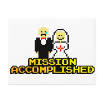 "Mission Accomplished" Marriage (8-bit) Post Card