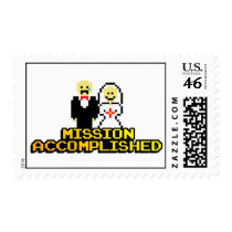 "Mission Accomplished" Marriage (8-Bit) stamp