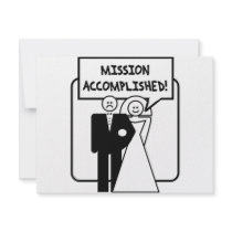 "Mission Accomplished" Marriage invitations