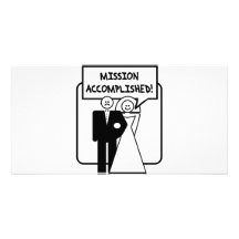 "Mission Accomplished" Marriage Photo Card Template