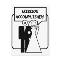Mission Accomplished Marriage Postcard