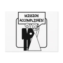 "Mission Accomplished" Marriage Post Card