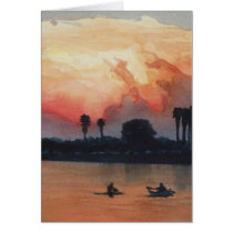 "Mission Beach" Sunset on Water cards by PaulJacksonart "Mission Beach" Sunset on Water cards