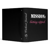 "Mission: Getting Ripped" Women's Workout Journal Vinyl Binders