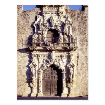 Mission San Jose, Texas - elaborate front facade Post Card