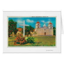 Mission Santa Barbara View Greeting Card