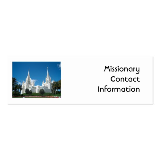 Missionary Contact Card Business Cards
