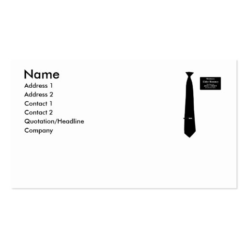 Missionary Romney Costume Business Cards (front side)