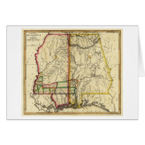 Mississippi and AlabamaPanoramic Map Greeting Card
