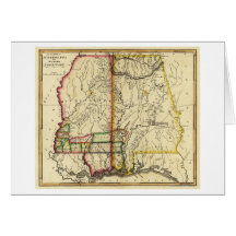Mississippi and AlabamaPanoramic Map Greeting Card
