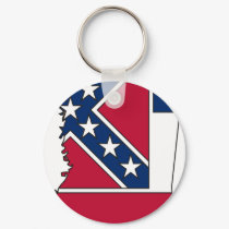 Mississippi Flag Map keychains