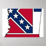 Mississippi Flag Map Poster