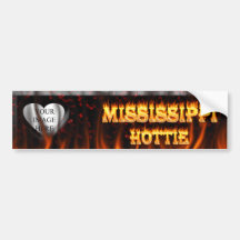 Mississippi Hottie fire and red marble Bumper Stickers