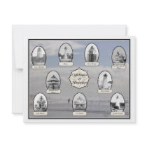 Mississippi Lighthouses-Beach scene invitations