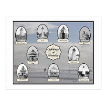Mississippi Lighthouses-Beach scene Post Cards