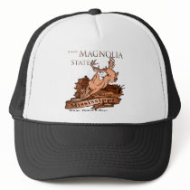 Mississippi Magnolia State White Tailed Deer Trucker Hats