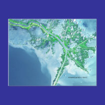 Mississippi River Delta Satellite Postcard by RealPotential Mississippi River Delta Satellite Postcard