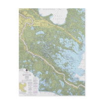 Mississippi River-Venice to New Orleans Chart Post postcards