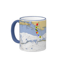 Mississippi Sound Biloxi Nautical Chart flags Mug