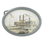 Mississippi Steamboat City of Memphis, 1860 Oval Belt Buckles at Zazzle