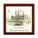 Mississippi Steamboat City of Memphis, 1860 Keepsake Box at Zazzle