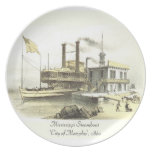 Mississippi Steamboat City of Memphis, 1860 Plate at Zazzle