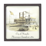 Mississippi Steamboat City of Memphis, 1860 Premium Trinket Boxes at Zazzle