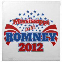Mississippi with Romney 2012 Cloth Napkins