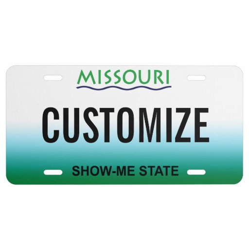 Missouri Custom License Plate Zazzle