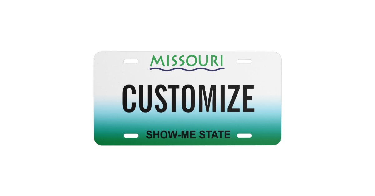 Missouri Custom License Plate Zazzle