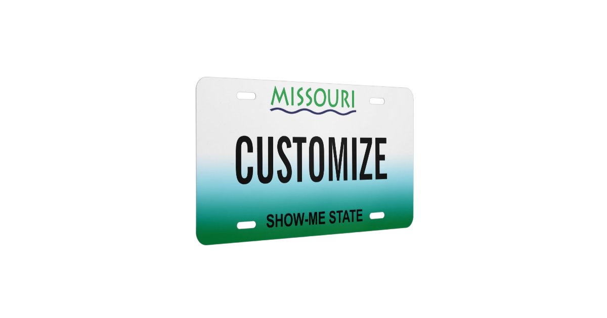 Missouri Custom License Plate Zazzle