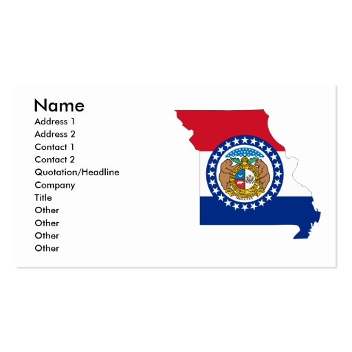 Missouri Flag Map Business Card Templates (front side)