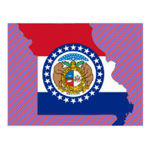 Missouri Flag Map Post Cards