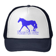 Missouri Fox Trotter Blue Horse Silhouette Mesh Hats