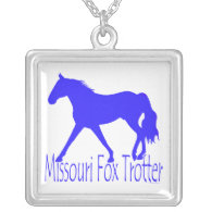 Missouri Fox Trotter Blue Horse Silhouette Custom Necklace