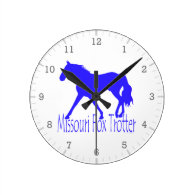 Missouri Fox Trotter Blue Round Wall Clock