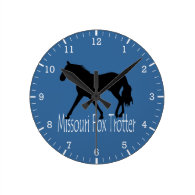 Missouri Fox Trotting Horse Black Silhouette Wallclocks