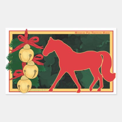 Missouri Fox Trotting Horse Jingle Bells Christmas Rectangular Stickers