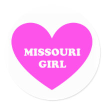 Missouri Girl Round Stickers