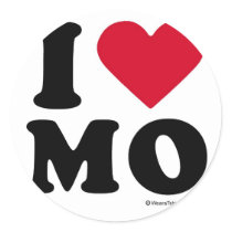 MISSOURI - "I LOVE MO" "I LOVE MISSOURI" stickers by humortees MISSOURI - "I LOVE MO" "I LOVE MISSOURI" stickers