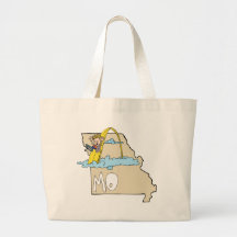 Missouri MO Map with Saint Louis Arch Cartoon Canvas Bag