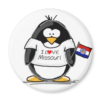 Missouri penguin refrigerator magnet