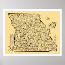 Missouri Railroad Map 1897 Posters