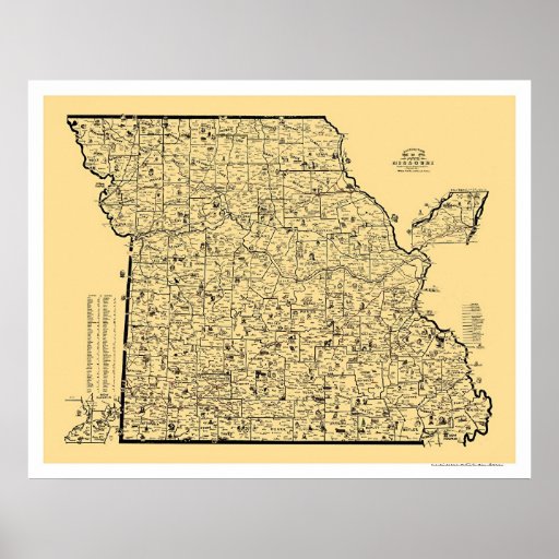 Missouri Railroad Map 1897 Posters
