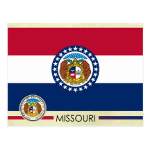 Missouri State Flag and Seal Postcard