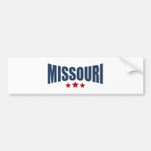 Missouri Three Stars Design Bumper Stickers